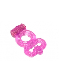 Розовое эрекционное кольцо Rings Treadle с подхватом - Lola Games - в Вологде купить с доставкой
