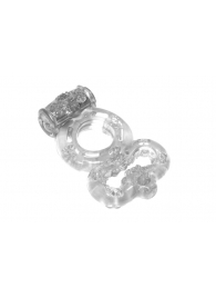 Прозрачное эрекционное кольцо Rings Treadle с подхватом - Lola Games - в Вологде купить с доставкой