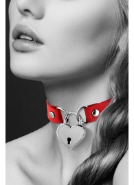 Красный чокер с замком в форме сердца - Bijoux Pour Toi - купить с доставкой в Вологде