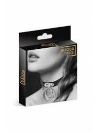 Черный чокер с двумя кольцами - Bijoux Pour Toi - купить с доставкой в Вологде