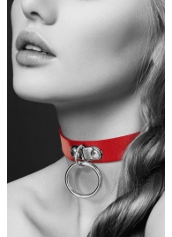 Красный узенький чокер с кольцом - Bijoux Pour Toi - купить с доставкой в Вологде