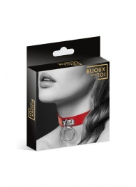 Красный узенький чокер с кольцом - Bijoux Pour Toi - купить с доставкой в Вологде