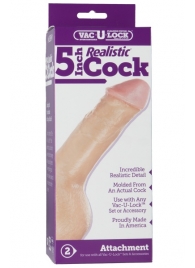 Насадка-реалистик для трусиков Vac-U-Lock 5  Realistic - 12,7 см. - Doc Johnson - купить с доставкой в Вологде