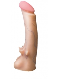 Телесная насадка REAL Standard с усиками на основании - 19 см. - LOVETOY (А-Полимер) - купить с доставкой в Вологде