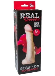 Реалистичная насадка с мошонкой REAL Standard - 18 см. - LOVETOY (А-Полимер) - купить с доставкой в Вологде