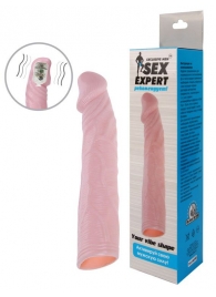 Телесная насадка с вибрацией Sex Expert - 18 см. - Sex Expert - в Вологде купить с доставкой