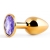 Золотистая анальная пробка с фиолетовым стразом - 7,2 см. - Anal Jewelry Plug - купить с доставкой в Вологде