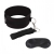 Черный ошейник с длинным поводком Collar and Leash Set - Lux Fetish - купить с доставкой в Вологде
