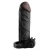 Чёрная вибронасадка с кольцом Vibrating Real Feel 2 Extension - 16 см. - Pipedream - в Вологде купить с доставкой