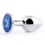 Анальное украшение BUTT PLUG  Small с синим кристаллом - 7 см. - Anal Jewelry Plug - купить с доставкой в Вологде