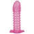 Гелевая розовая насадка с шипами - 12 см. - Toyfa Basic - в Вологде купить с доставкой