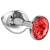 Большая серебристая анальная пробка Diamond Red Sparkle Large с красным кристаллом - 8 см. - Lola Games - купить с доставкой в Вологде