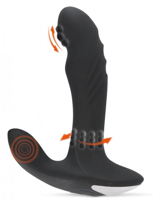 Черный вибромассажер простаты с функцией римминга Plug with Perineum Stimulator - 16,6 см. - Orion - в Вологде купить с доставкой