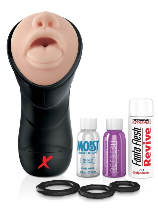 Мастурбатор-ротик Deep Throat Vibrating Stroker - Pipedream - в Вологде купить с доставкой