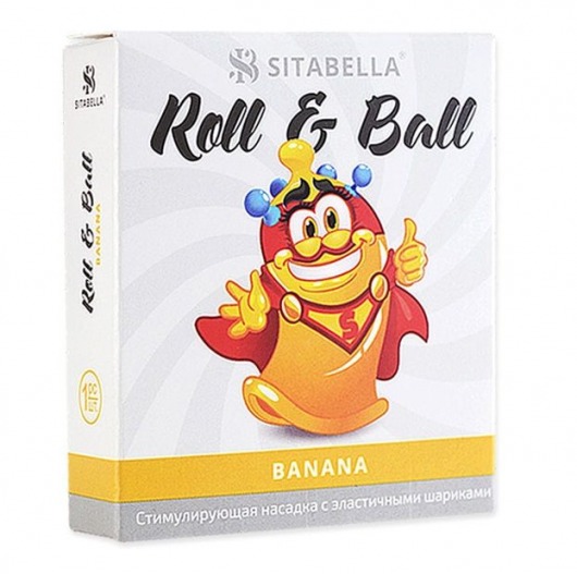 Стимулирующий презерватив-насадка Roll   Ball Banana - Sitabella - купить с доставкой в Вологде