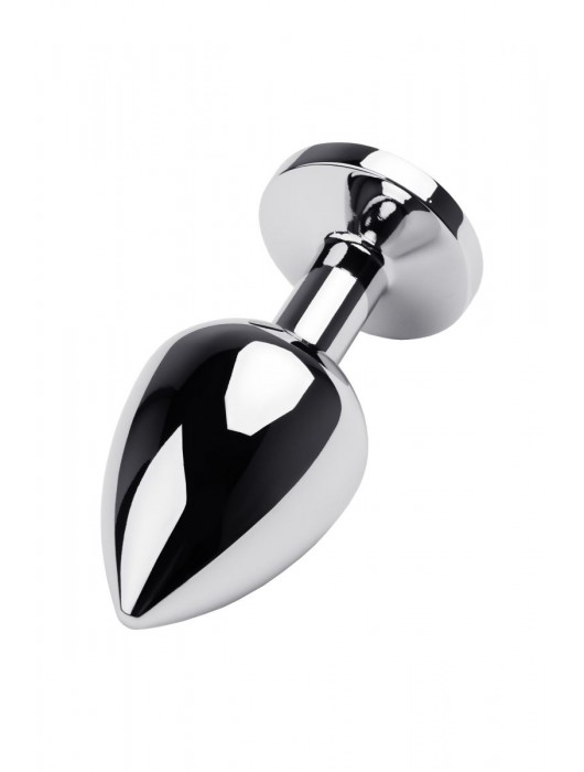 Серебристая коническая анальная пробка с красным кристаллом - 8 см. - ToyFa - купить с доставкой в Вологде