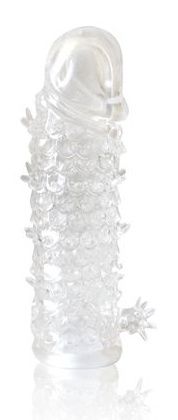 Закрытая прозрачная рельефная насадка Crystal sleeve - 13 см. - Erowoman-Eroman - в Вологде купить с доставкой