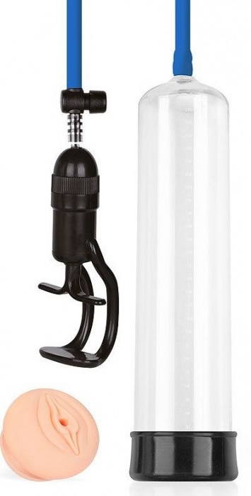 Прозрачная вакуумная помпа Sex Expert с насадкой-вагиной - Sex Expert - в Вологде купить с доставкой