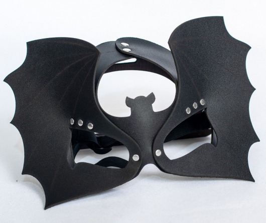 Черная кожаная маска на глаза  Летучая мышь - Sitabella - купить с доставкой в Вологде