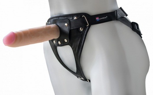 Черный пояс-трусики с насадкой  Soft-Принц  - 17 см. - LOVETOY (А-Полимер) - купить с доставкой в Вологде