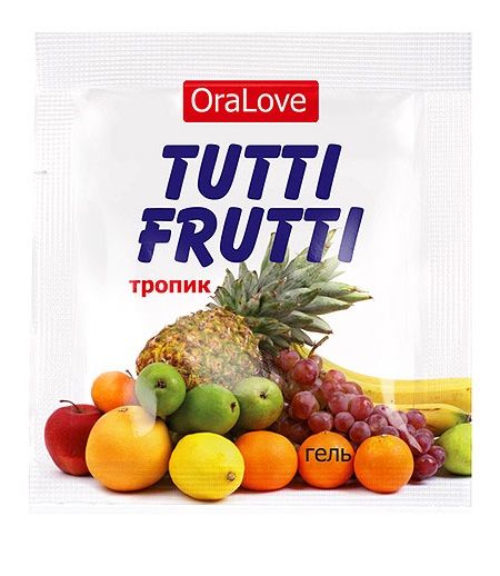 Пробник гель-смазки Tutti-frutti со вкусом тропических фруктов - 4 гр. - Биоритм - купить с доставкой в Вологде
