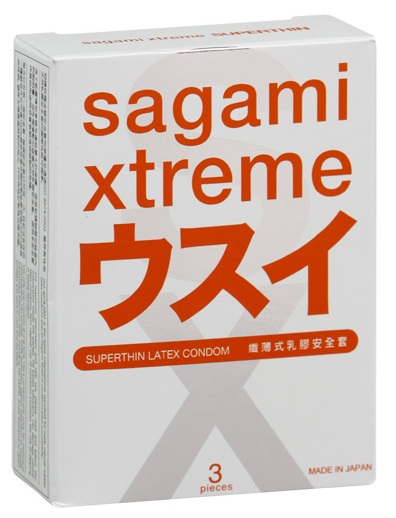 Ультратонкие презервативы Sagami Xtreme SUPERTHIN - 3 шт. - Sagami - купить с доставкой в Вологде