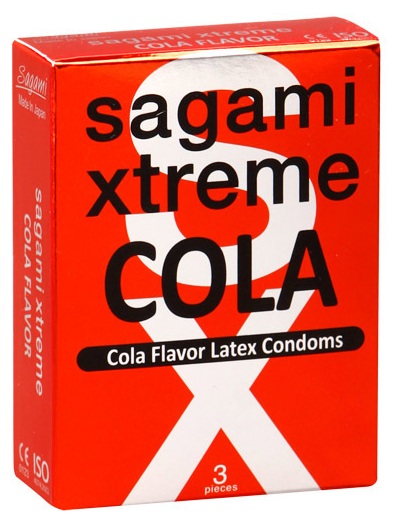 Ароматизированные презервативы Sagami Xtreme COLA - 3 шт. - Sagami - купить с доставкой в Вологде