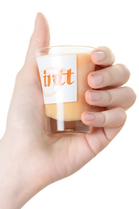 Массажная свеча для поцелуев Peach с ароматом персика - 30 гр. - INTT - купить с доставкой в Вологде