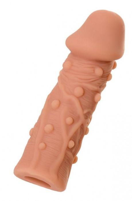 Телесная реалистичная насадка KOKOS Extreme Sleeve 06 с дополнительной стимуляцией - 12,7 см. - KOKOS - в Вологде купить с доставкой