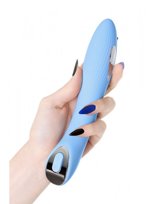 Голубой силиконовый вибратор с электростимуляцией TESLA G-POINT - 21 см. - ToyFa - купить с доставкой в Вологде