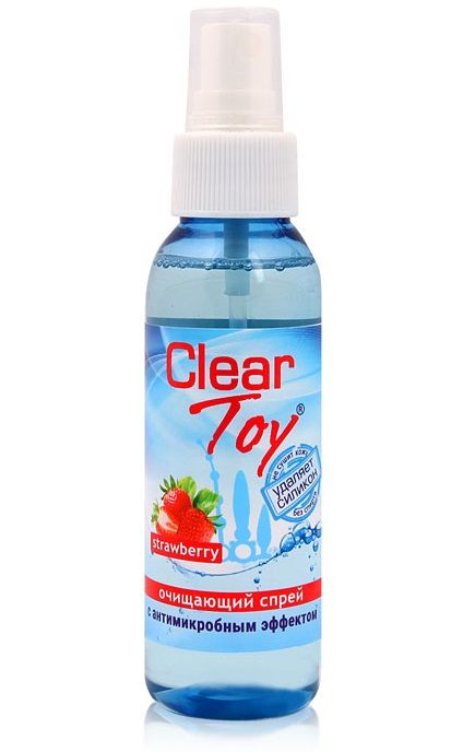 Очищающий спрей для игрушек CLEAR TOY Strawberry - 100 мл. - Биоритм - купить с доставкой в Вологде