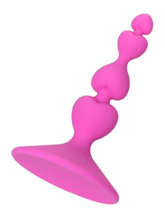 Розовая силиконовая анальная пробка Loverty - 8 см. - ToyFa