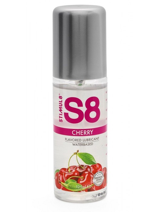 Смазка на водной основе S8 Flavored Lube со вкусом вишни - 125 мл. - Stimul8 - купить с доставкой в Вологде