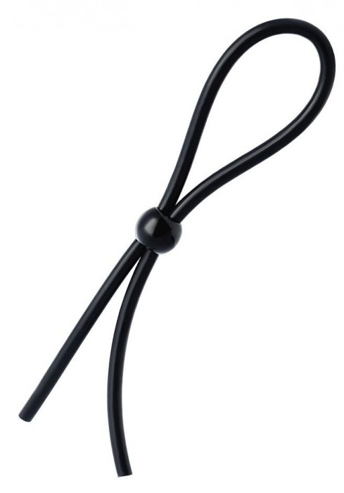Черное лассо на пенис с одной бусиной - A-toys - в Вологде купить с доставкой