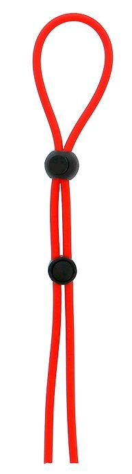 Красное лассо на пенис с двумя бусинами STRETCHY LASSO CAGE - Dream Toys - в Вологде купить с доставкой