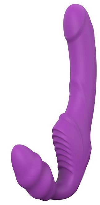Фиолетовый безремневой вибрострапон DOUBLE DIPPER - Dream Toys - купить с доставкой в Вологде