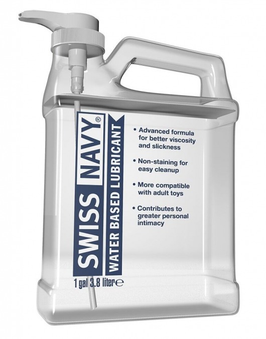 Канистра лубриканта Swiss Navy Water Based Lube на водной основе - 3,8 л. - Swiss navy - купить с доставкой в Вологде