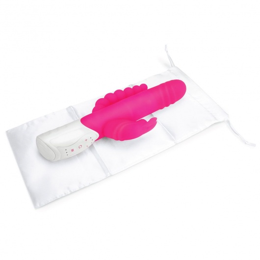 Розовый вибратор-кролик с анальным стимулятором - 26 см. - Rabbit Essentials