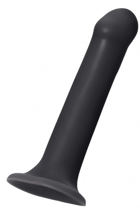 Черный фаллос на присоске Silicone Bendable Dildo L - 19 см. - Strap-on-me - купить с доставкой в Вологде