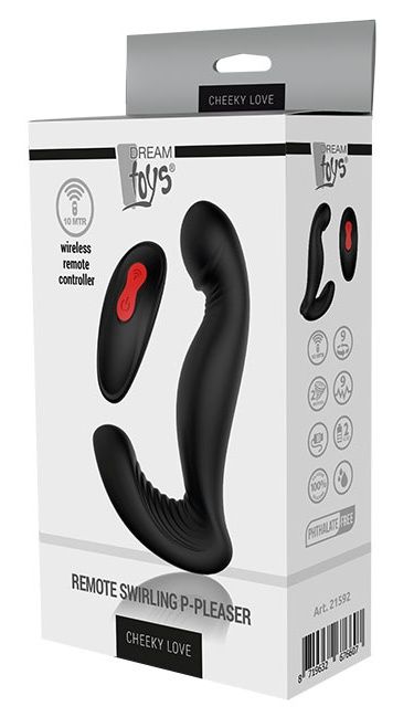 Черный вибромассажер простаты SWIRLING P-PLEASER - Dream Toys - в Вологде купить с доставкой