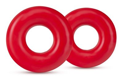 Набор из 2 красных эрекционных колец DONUT RINGS OVERSIZED - Blush Novelties - в Вологде купить с доставкой