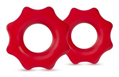 Набор из 2 красных фигурных эрекционных колец NUTZ - Blush Novelties - в Вологде купить с доставкой