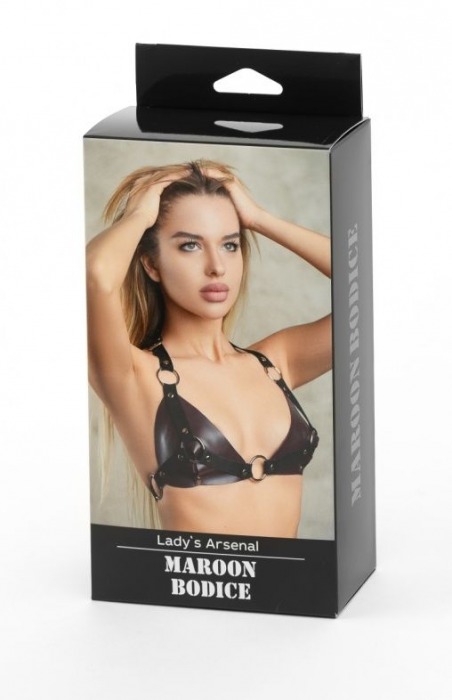 Бордовый лиф Ladys Arsenal с колечками - БДСМ Арсенал - купить с доставкой в Вологде