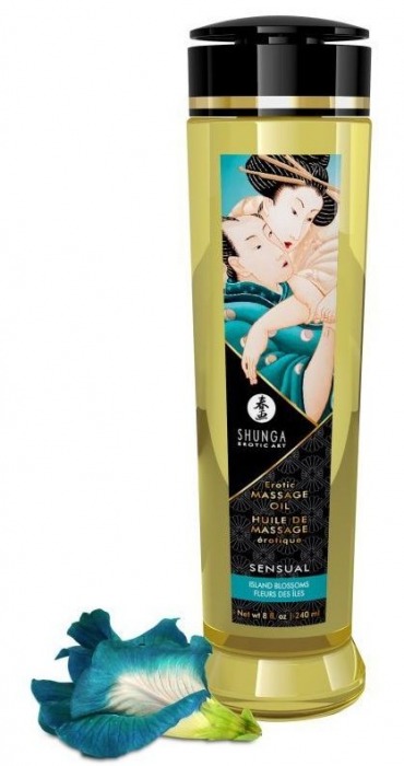 Массажное масло Sensual с цветочным ароматом - 240 мл. - Shunga - купить с доставкой в Вологде