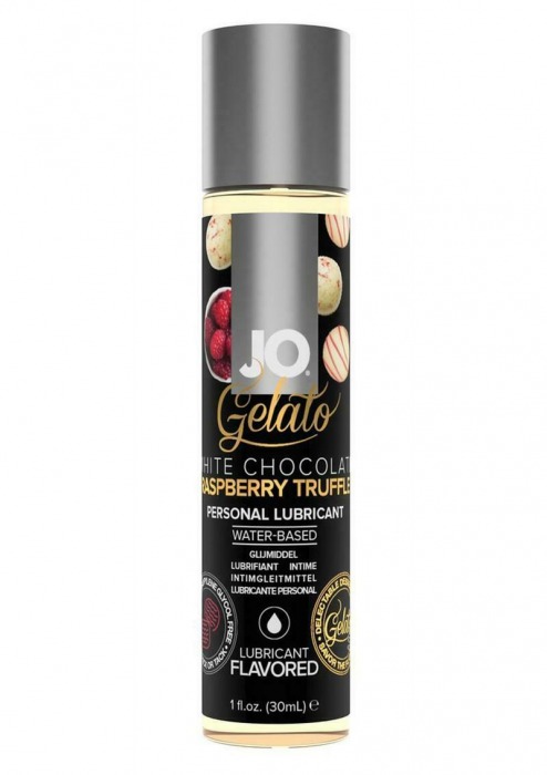 Лубрикант с ароматом трюфелей из белого шоколада и малины JO GELATO WHITE CHOCOLATE RASPBERRY TRUFFLE - 30 мл. - System JO - купить с доставкой в Вологде