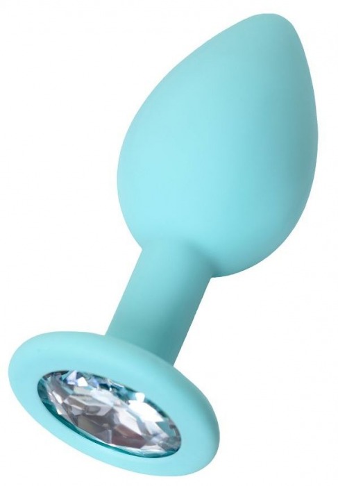 Мятная анальная пробка с прозрачным кристаллом Brilliant - 7 см. - ToyFa - купить с доставкой в Вологде