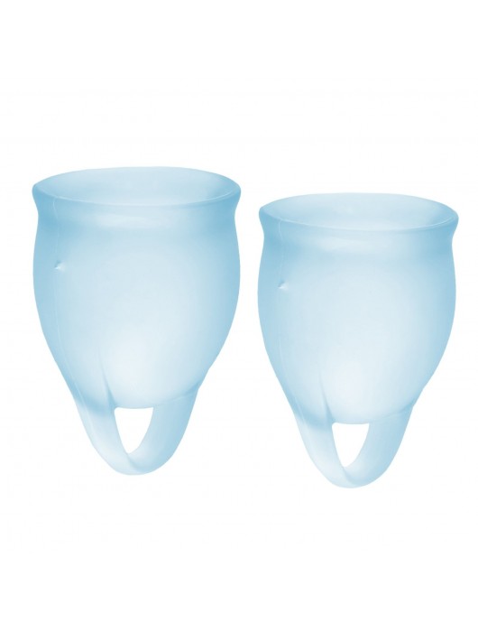 Набор голубых менструальных чаш Feel confident Menstrual Cup - Satisfyer - купить с доставкой в Вологде
