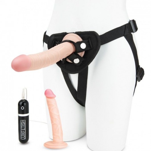 Регулируемые трусики с 2 насадками - 16 и 15 см. - Lux Fetish - купить с доставкой в Вологде
