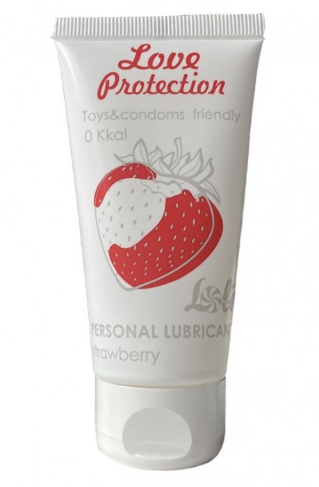 Лубрикант на водной основе с ароматом малины Love Protection Strawberry - 50 мл. - Lola Games - купить с доставкой в Вологде