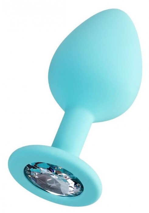 Мятная анальная втулка Brilliant с прозрачным кристаллом - 8 см. - ToyFa - купить с доставкой в Вологде